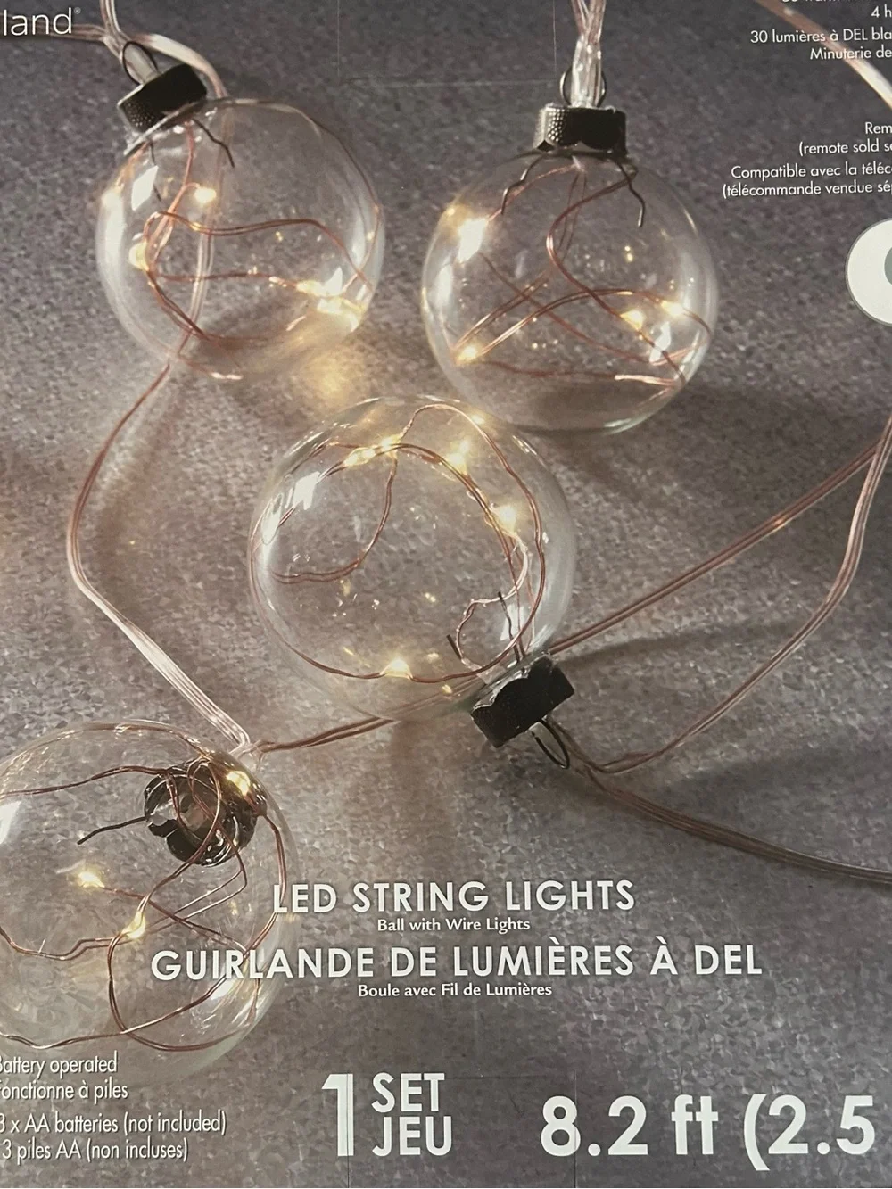 Ashland Clear Globe String Lights with Warm White LEDs, Set of 4